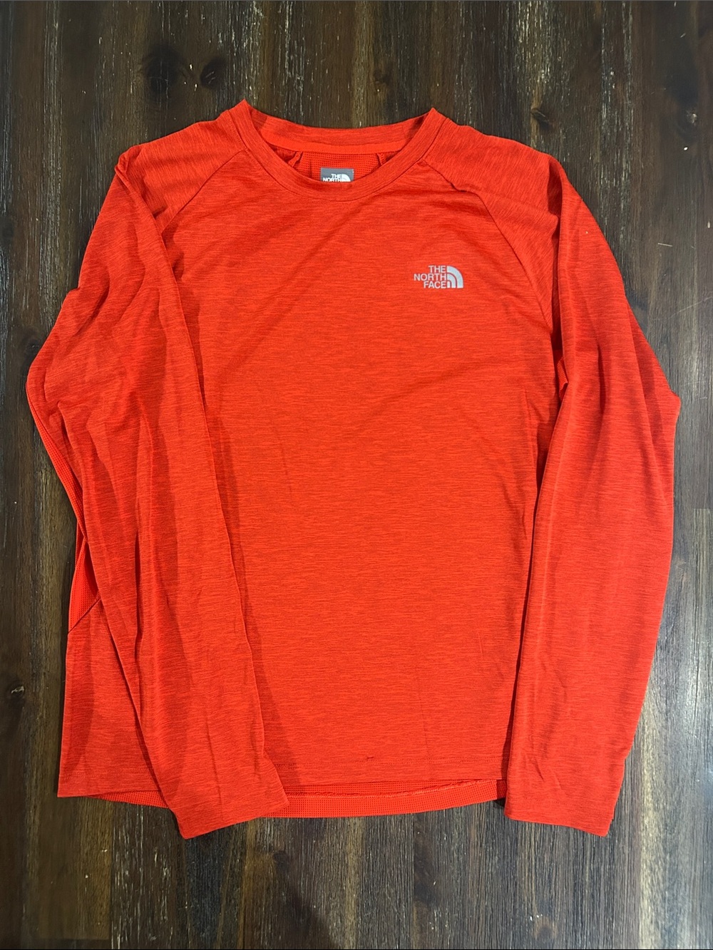 The North Face Men’s Long-Sleeve Crewneck in Red Heather